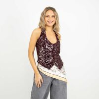 Blazer Gillet Mujer Icono Burdeo