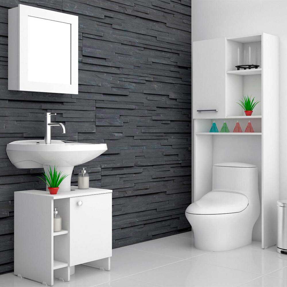 Mueble Lavamanos + Mueble Botiquín+Mueble Optimizador TuHome