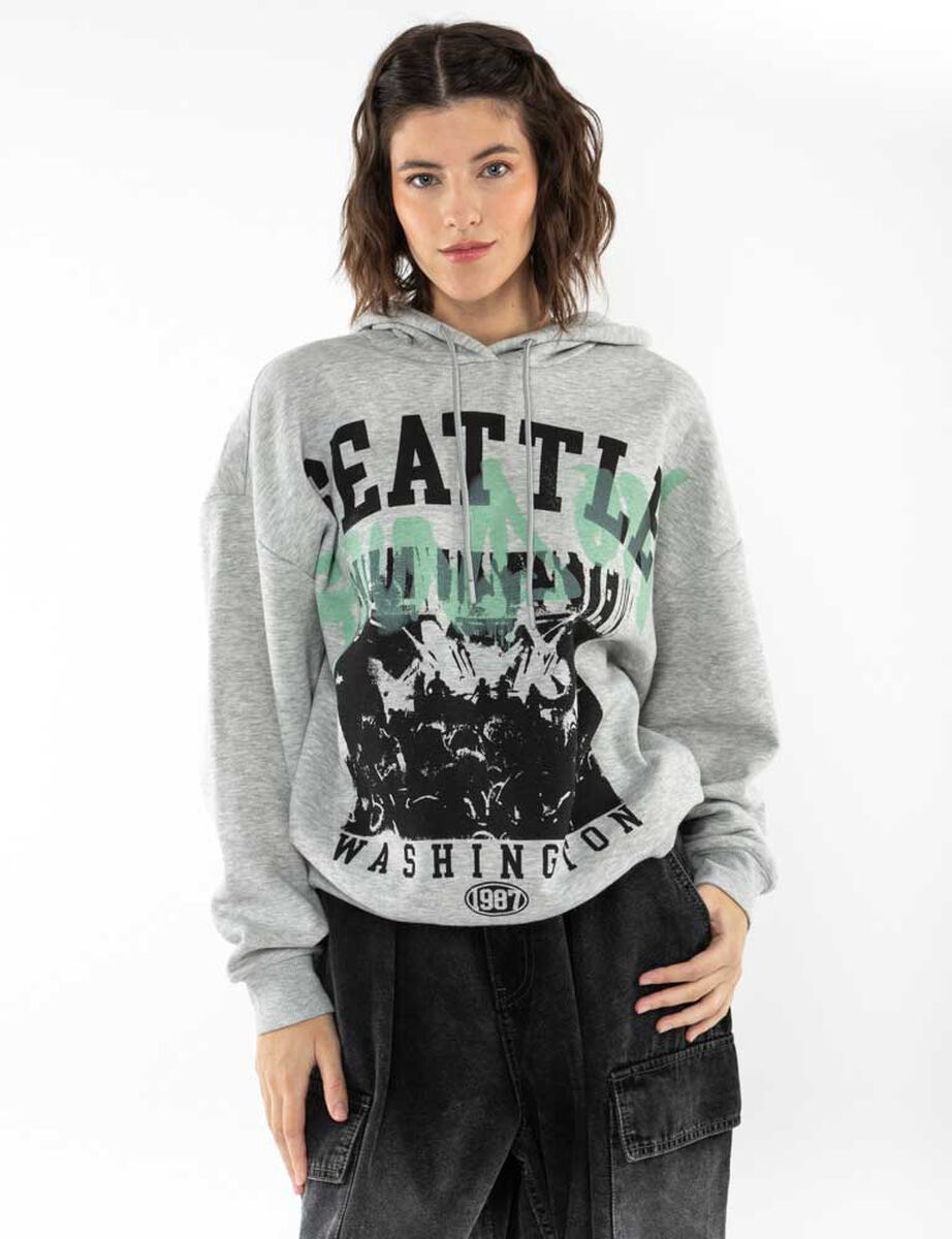 Polerón hoodie Con Estampado Mujer Icono