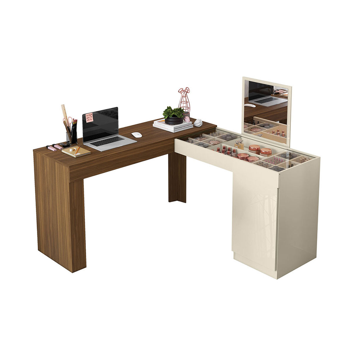 Tocador Favatex Kala Café / Blanco Natural