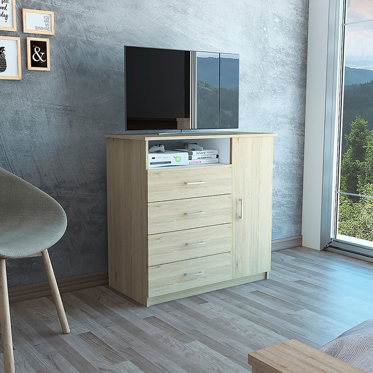 Cómoda TV TuHome Z-91 4 Cajones Hasta 40"