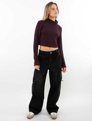 Imagen 2 del producto Sweate Crop Mujer Icono Burdeo, Crudo, Negro, Verde