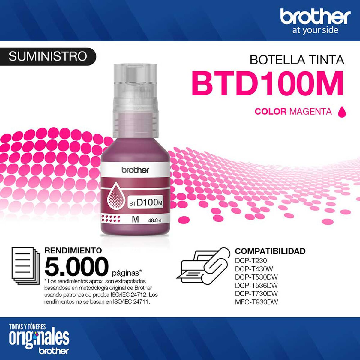 Tinta Brother BTD100M Magenta