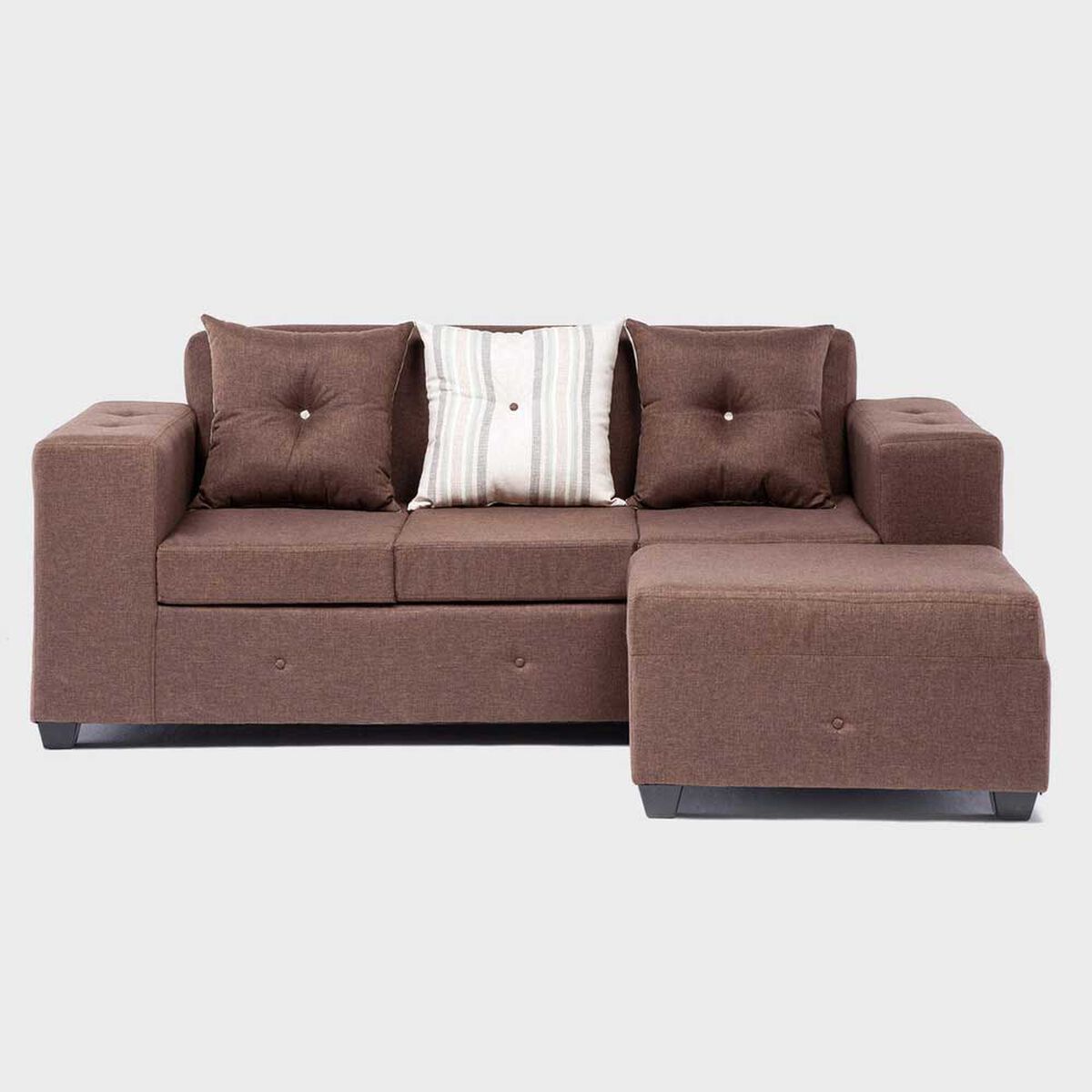 Sofá Seccional Mexx Muebles Ginebra 5 Cuerpos Chocolate