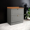 Modulo Bajo Home Mobili Americana 2 Cajones Gris