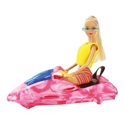 Muñeca de verano de 29 cm con moto de agua Boonie Pink