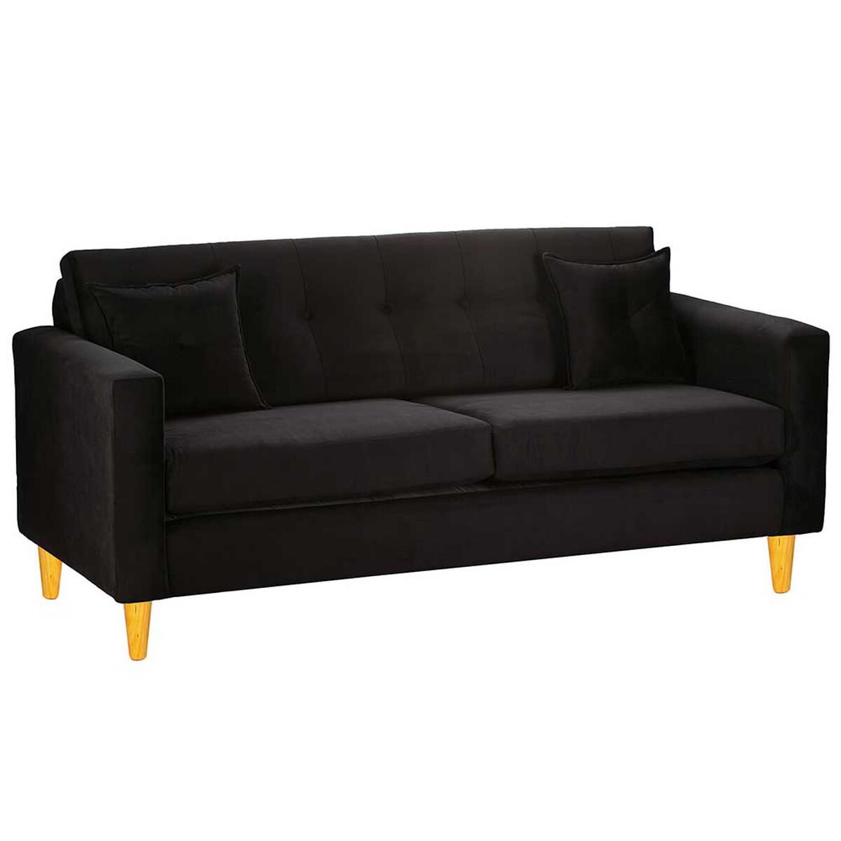 Sof&aacute; Bodevir New Retro Felpa 04 3 Cuerpos Negro&nbsp;