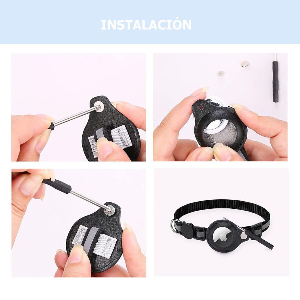 Collar para Gato Laudtec Airtag Negro