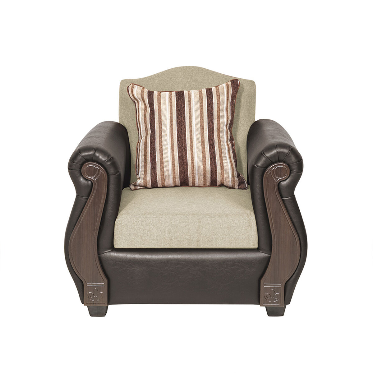 Juego de Living Innovamuebles New Bugambilia Sofá 3 Cuerpos + Dos Sillones 1 Cuerpo Beige
