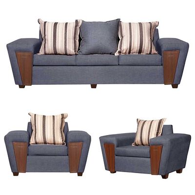 Juego de Living Ruzam Mobel Creta Sofá 3 Cuerpos + Dos Sillones 1 Cuerpo Lino Gris