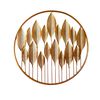 Cuadro Decorativo Redondo Ankara Hojas Dorado