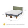 Cama Europea CIC Base Dividida 2 Plazas Excellence Plus + Respaldo Villarrica Olivo