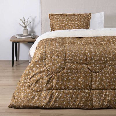 Plumón Estampado Sherpa SoHome 1,5 Plazas India Ocre