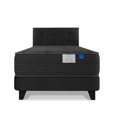 Imagen 2 del producto Cama Europea Flex 1,5 Plazas Black + Respaldo Royal Negro
