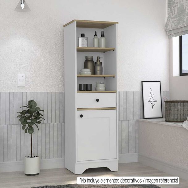 Optimizador de Baño TuHome Bath Bi Color 2 Puertas 1 Cajón Duna Blanco