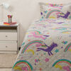Cubrecama Bicolor Heat Press Casanova Kids 1,5 Plazas Unicornio