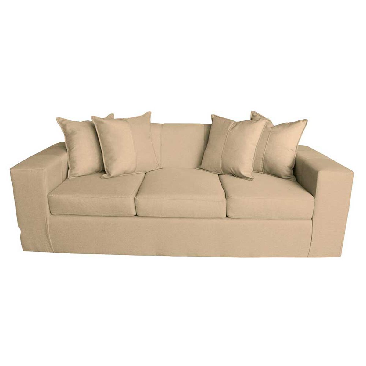 Sof&aacute; Muebles MYM Maxi 3 Cuerpos + Dos Pouf 1 Cuerpo Beige