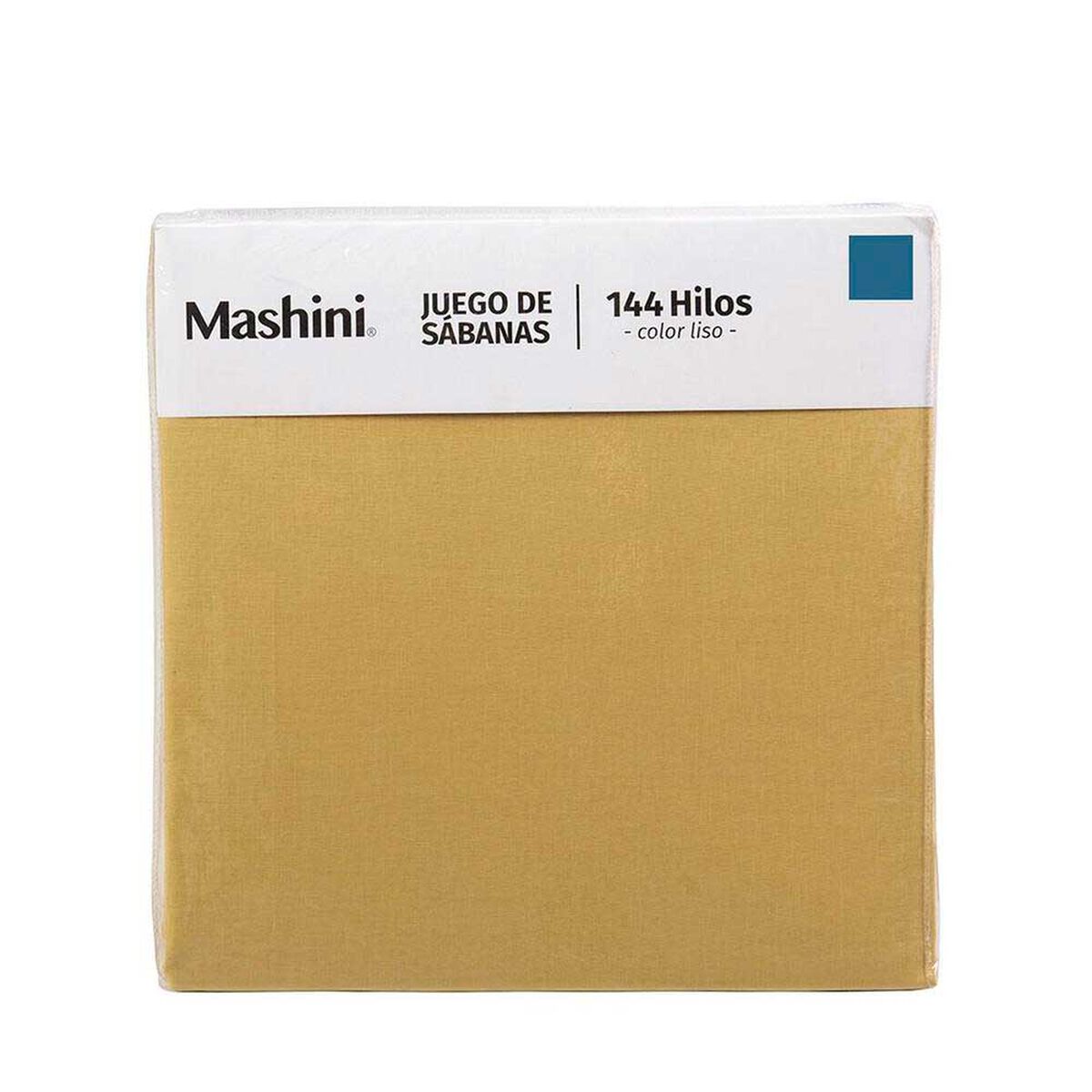 Juego de S&aacute;banas Mashini 144 Hilos 2 Plazas Lisa Mostaza