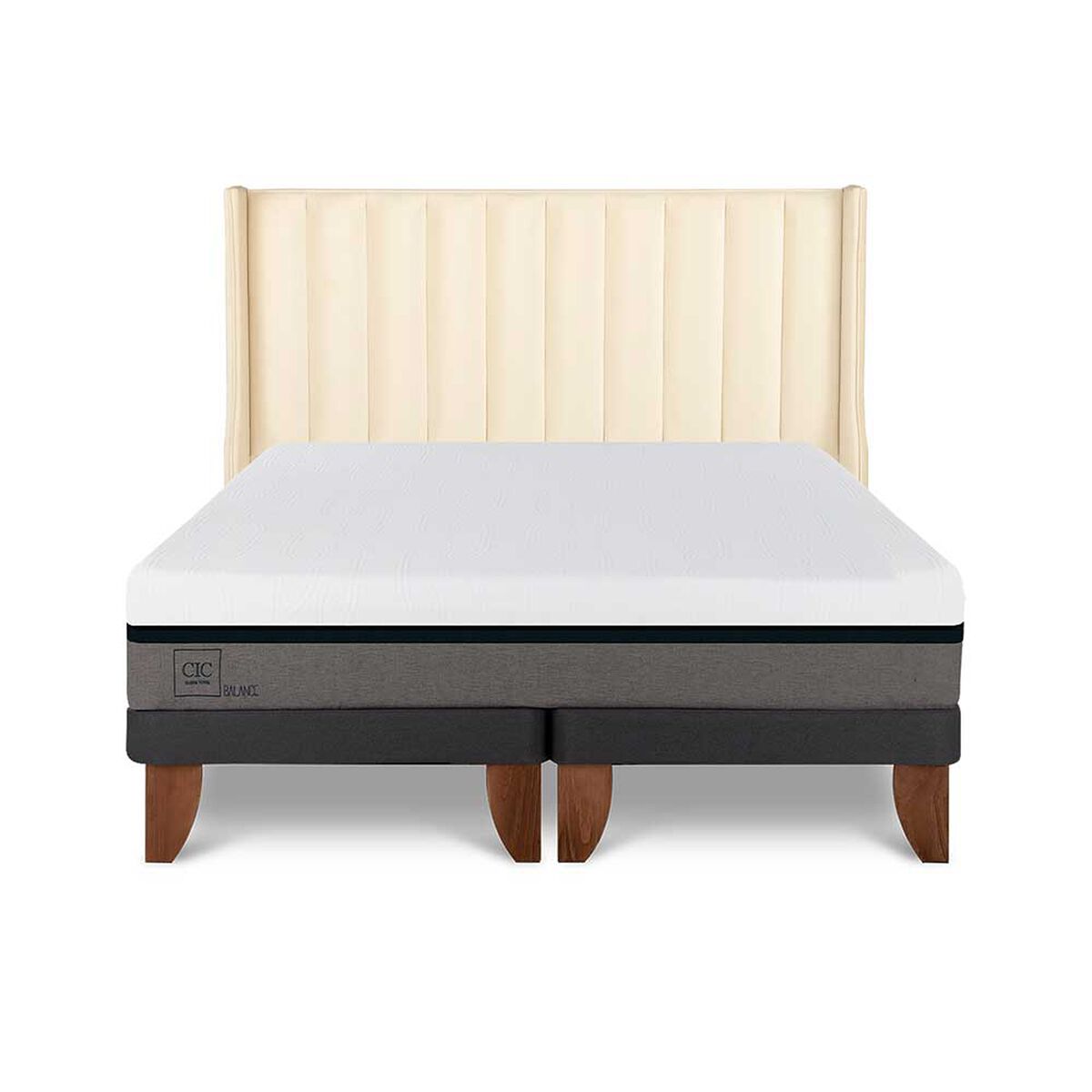 Cama Europea CIC Base Dividida S&uacute;per King Balance + Respaldo Panaro