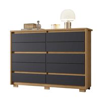 Cómoda Vekkahome Dueto 10 Cajones Negro Beige