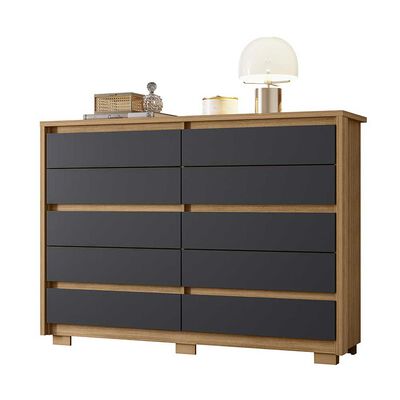 Cómoda Vekkahome Dueto 10 Cajones Negro Beige