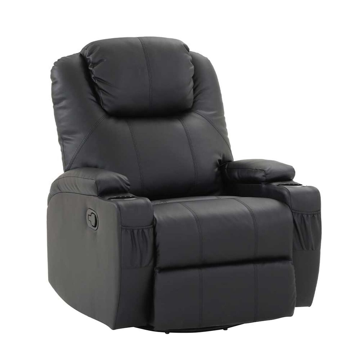 Bergere Multifunción Mecedora Giratorio con Masaje Zoy Home Lhasa PU Negro