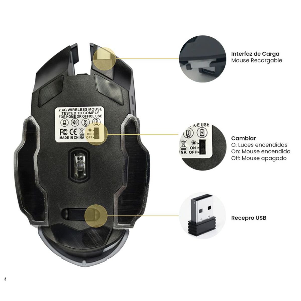 Mouse Gamer Levo USB Negro