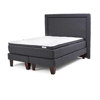 Cama Europea Drimkip Base Dividida 2 Plazas Hybrido + Respaldo