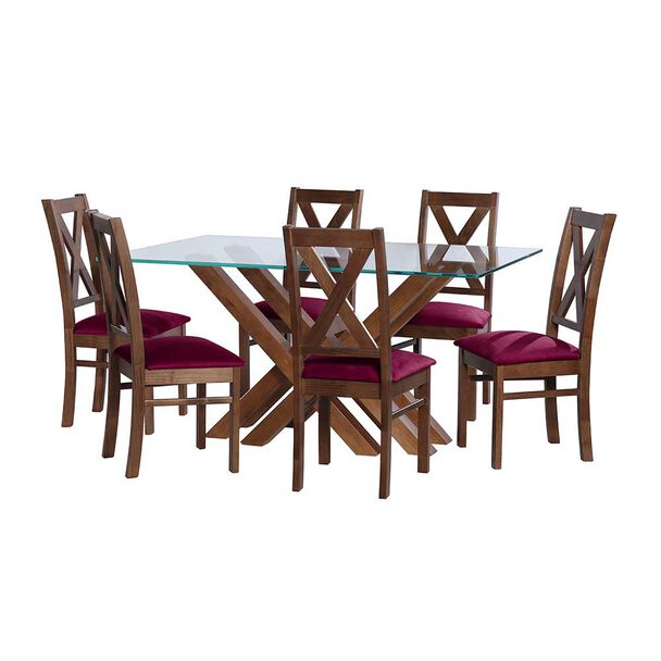 Juego de Comedor Latam Home Merida 6 Sillas Burdeo