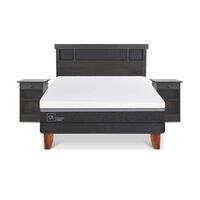 Cama Europea CIC 2 Plazas Ortopedic Advance + Respaldo + 2 Veladores Dublin