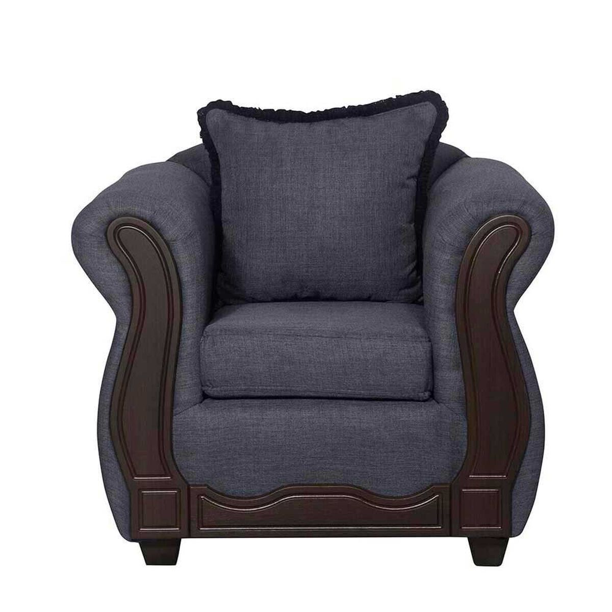 Juego de Living Black Factory Sofia Sof&aacute; 3 Cuerpos + Dos Sillones 1 Cuerpo Marengo