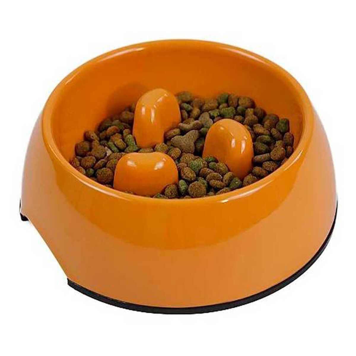 Plato Melamina Anti-ahogo Talla M Naranjo Perro Mascan