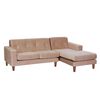 Sofá Seccional Derecho Latam Home Salermo Tela Velvet 3 Cuerpos Beige