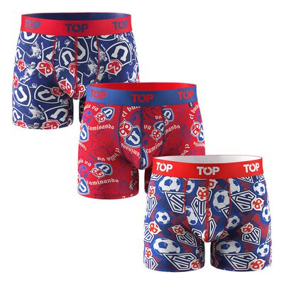 Pack 3 B&oacute;xer Medio Algod&oacute;n Universidad De Chile Hombre Top