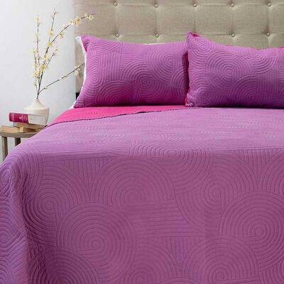 Quilt Doral 2 Plazas Lila Fucsia Origins