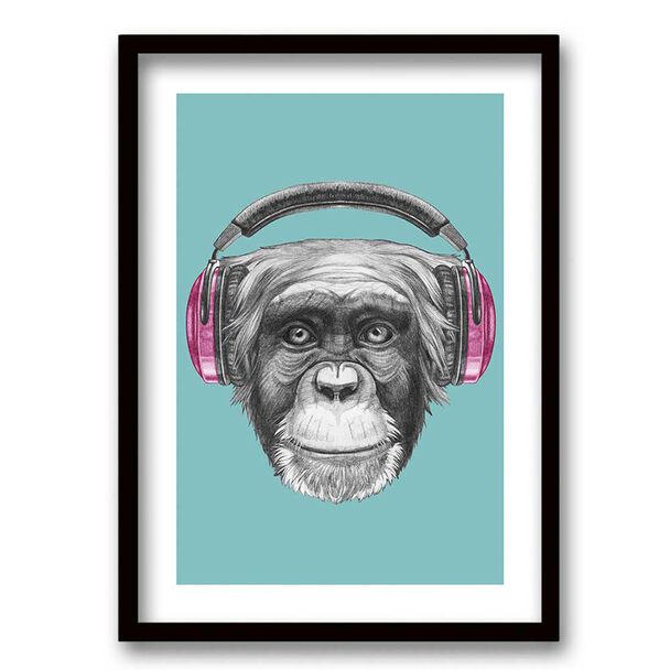Cuadro Decorativo Retela Monkey Headphones 40 x 30 cm