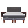 Cama Europea CIC 2 Plazas  Ortopedic Advance + Respaldo + 2 Veladores Eufrates