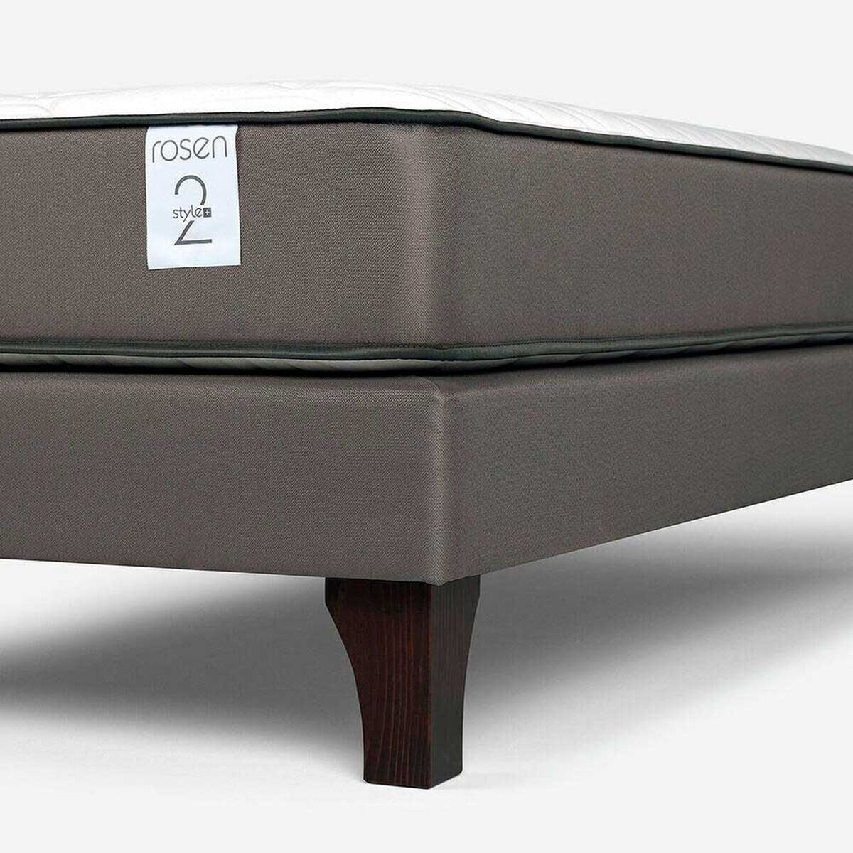 Cama Europea Rosen 1 Plaza New Style 2 Plus + Respaldo + Velador Lucio