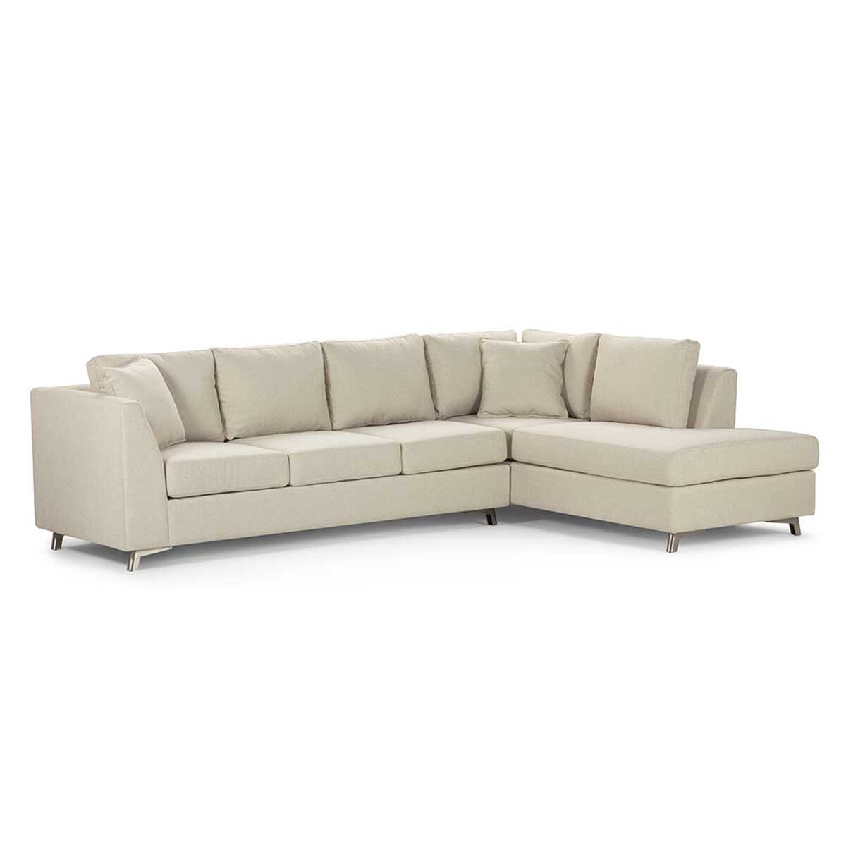 Sofá Seccional Derecho Rosen Carter 3-1 Cuerpos Beige