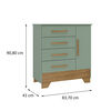 C&oacute;moda Di Poretti Design Catavento 4 Cajones 1 Puerta Verde Pastel