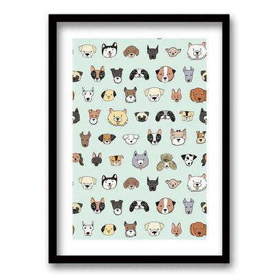 Cuadro Decorativo Retela Perritos 50 x 35 cm