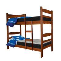 Camarote Celta Madera 1 Plaza Texas + Colchones Atlantis Black + Cobertor + 2 Almohadas