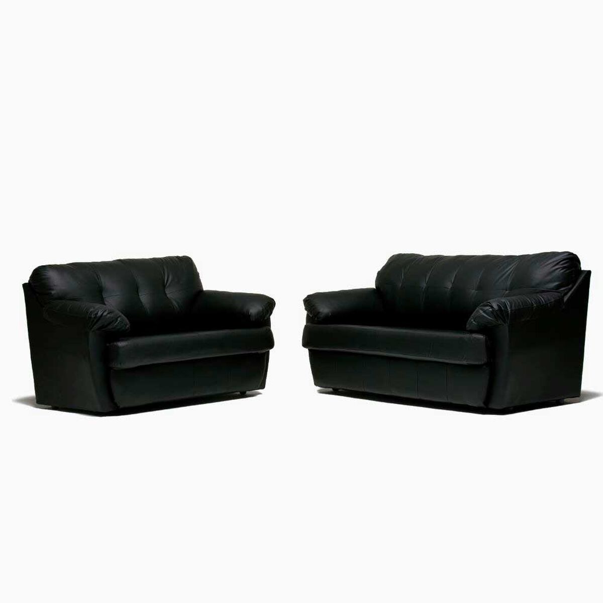 Juego de Living Cabsur Caburga Sofá 3 Cuerpos + Sofá 2 Cuerpos PU Negro