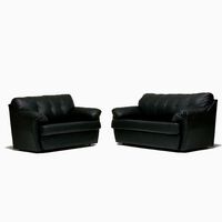 Juego de Living Cabsur Caburga Sofá 3 Cuerpos + Sofá 2 Cuerpos PU Negro