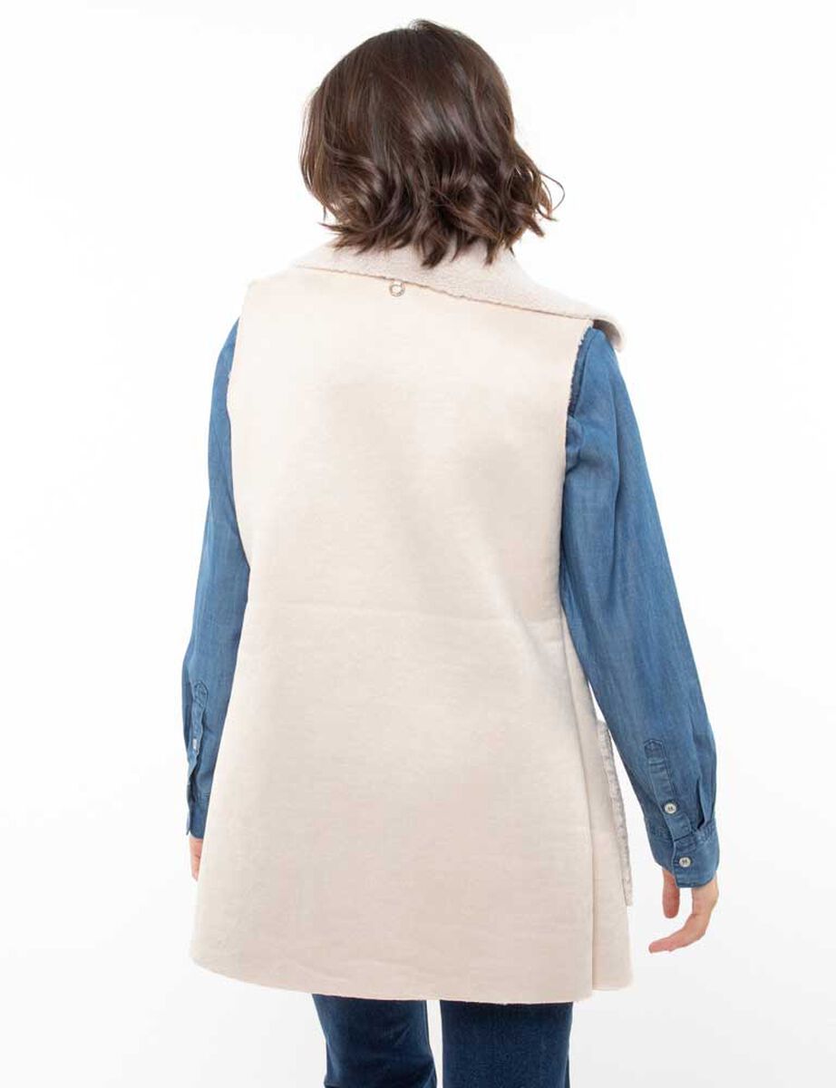 Chaqueta Larga Aviadora Sin Mangas Mujer Alma