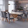 Juego de Comedor Di Poretti Glamour 8 Sillas Gris