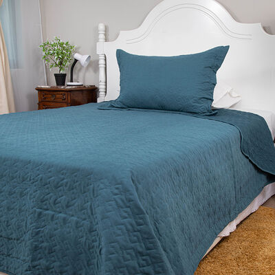 Quilt Doral 1,5 Plazas Azul Marino Velvety