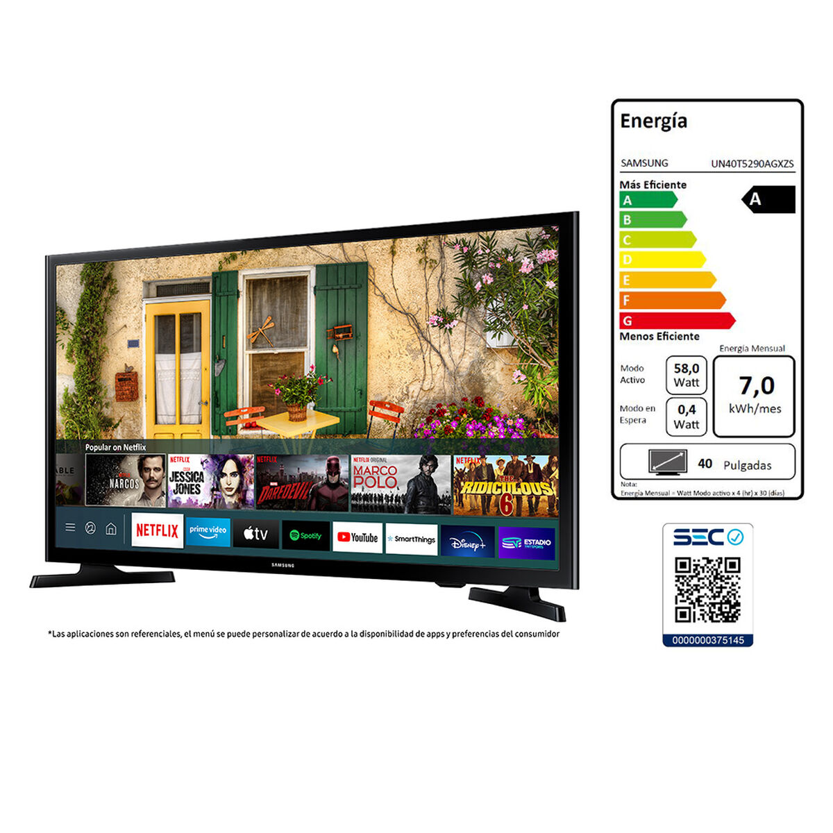 LED 40” Samsung T5290 Smart TV FHD