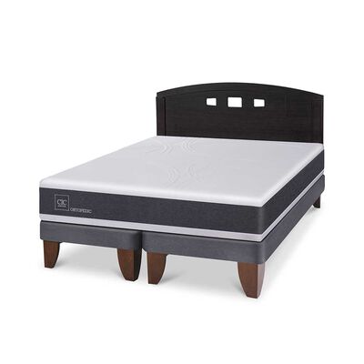 Imagen 2 del producto Cama Europea CIC Base Dividida 2 Plazas Ortopedic + Respaldo Gales Negro