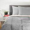 Plumón Flannel Sherpa Casanova 1,5 Plazas Gris